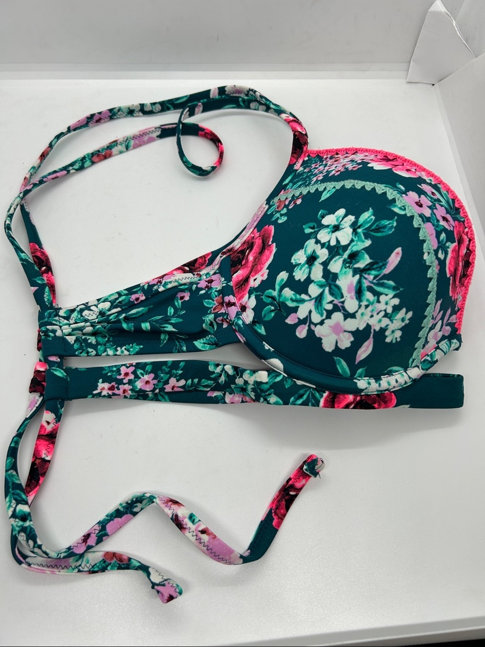 Shade Shore Floral Bikini Top SIZE 34DD - Picture 4 of 10